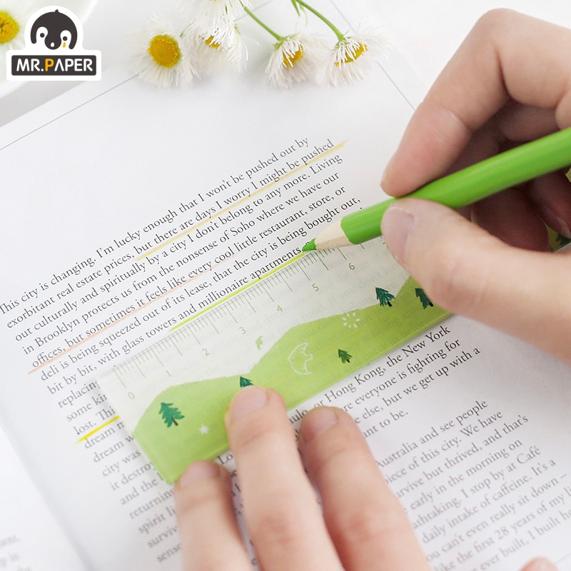 Señor papel, 8 diseños de 15cm, regla de Color acrílico para aperitivos, reglas para dibujo DIY multifunción para niños, estudiantes, oficina, escuela, papelería