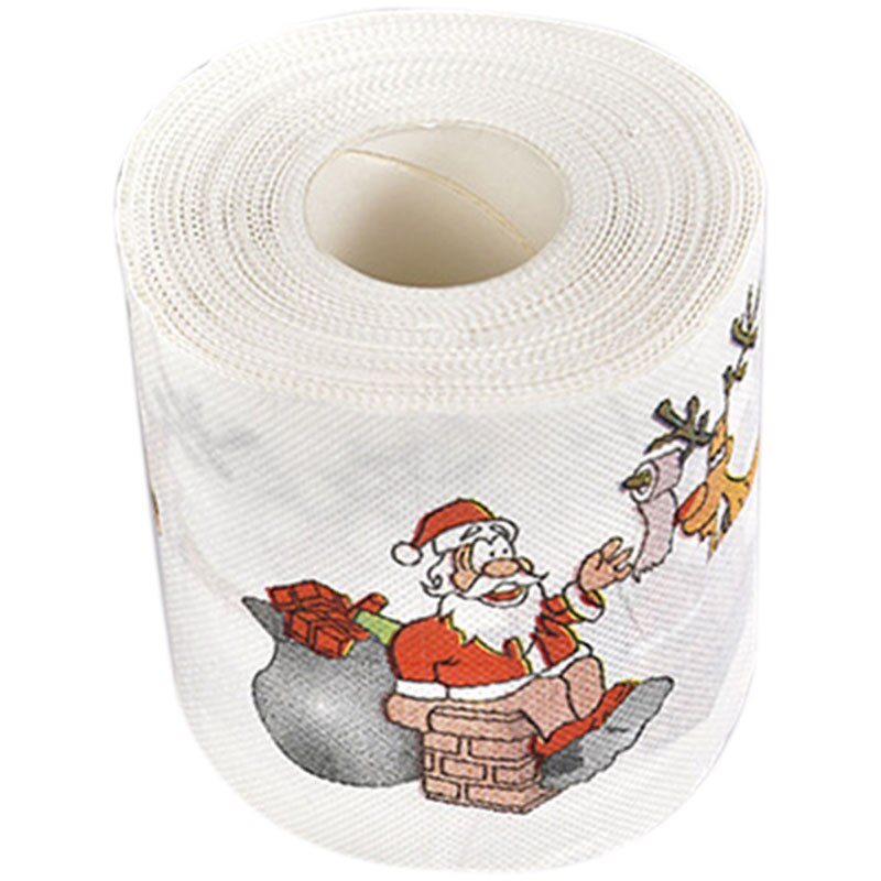 5PC Christmas Printing Paper Toilet Tissues Novelty Roll Toilet Paper Christmas Decoration for Home