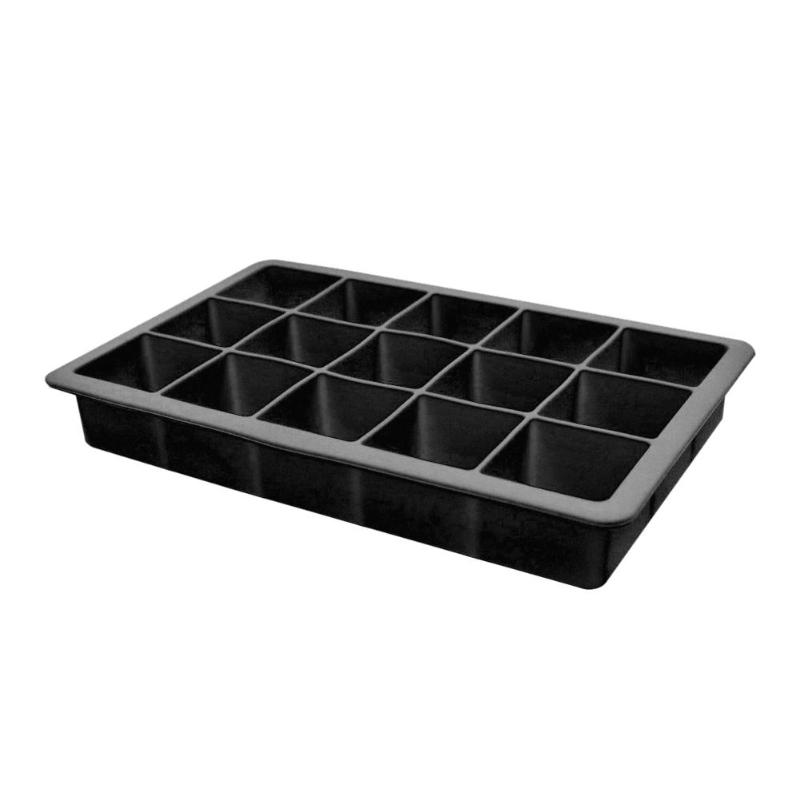 15 Grids Silicone Ice Cube Maker Form For Ice Candy Cake Pudding Chocolate Molds Easy-Release Square Shape Ice Cube Trays Molds: Black