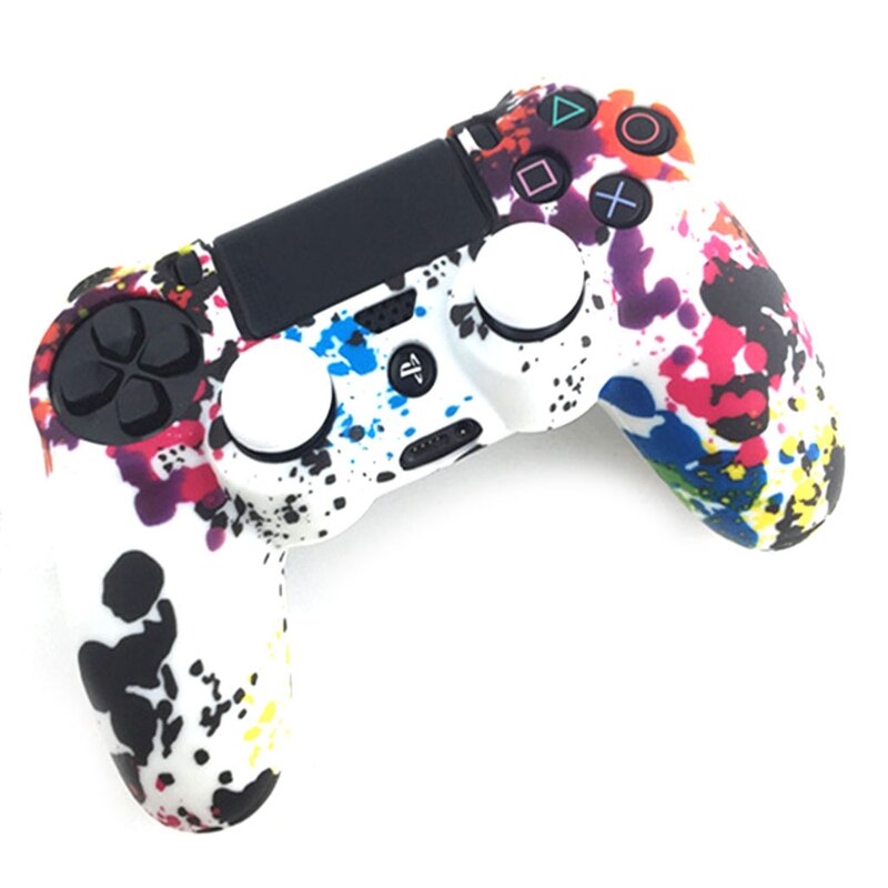 Anti-Slip Multicolor Siliconen Guards Cover 2 Joystick Caps Voor 4 PS4 Controller
