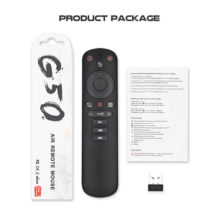 Télécommande gyroscope sans fil pour h96 max x96 hk1 max, android tv g20s g, 2.4g: g50s