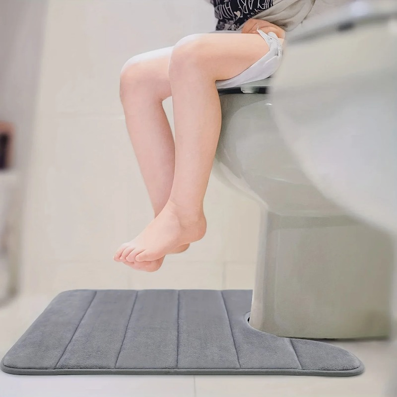 Memory-Schaum U-förmige Toilettenmatte Rutschfeste Superabsorbierende Badezimmermatte Badteppich für Badezimmerdekoration