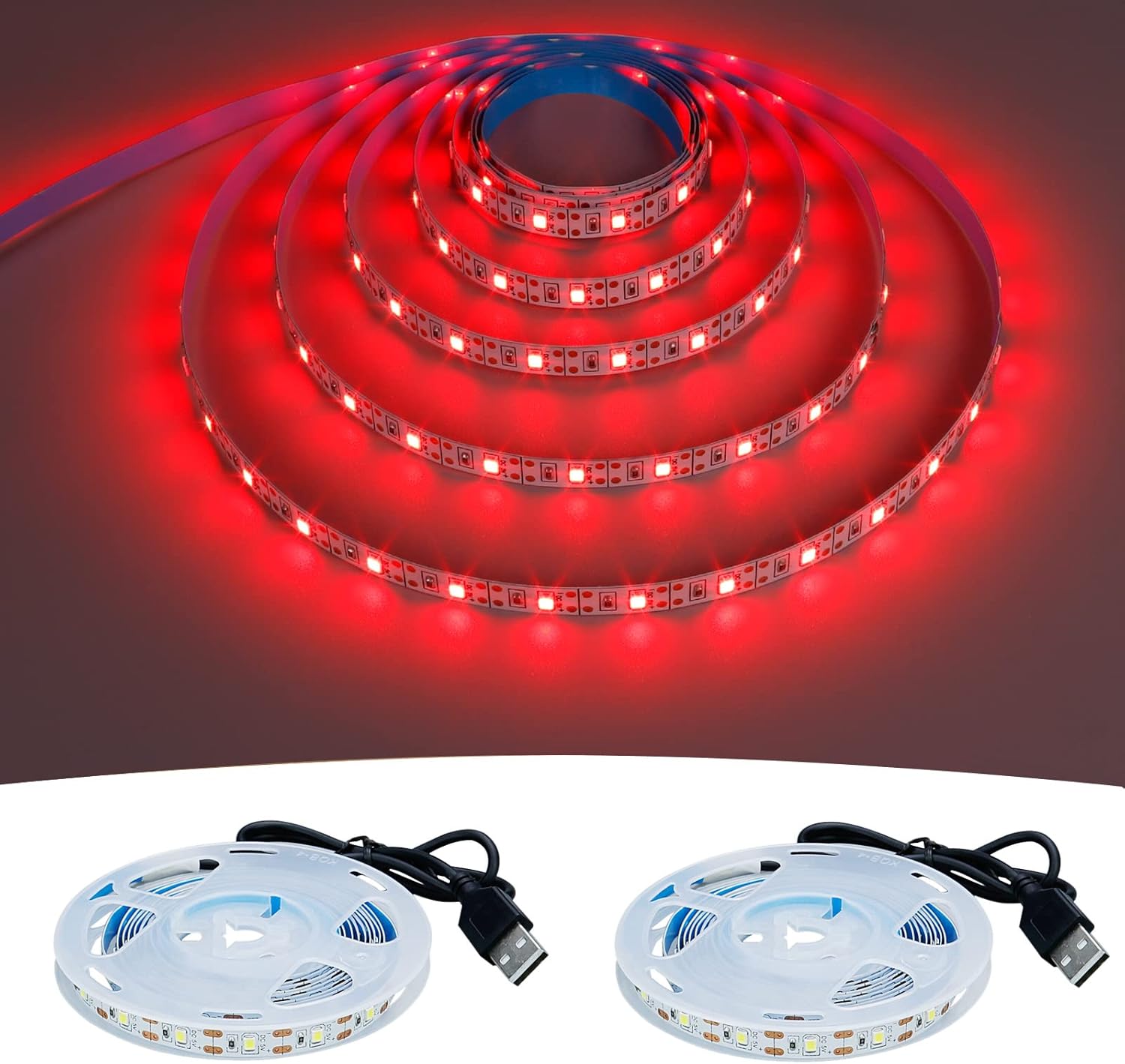 DC 5 V USB-LED-Streifen 2835, weiß, warmweiß, LED-Streifen, TV-Hintergrundbeleuchtung, Klebeband, Heimdekoration, Lampe, 1–5 m, LED-Lichterkette: Blau / 4 mt