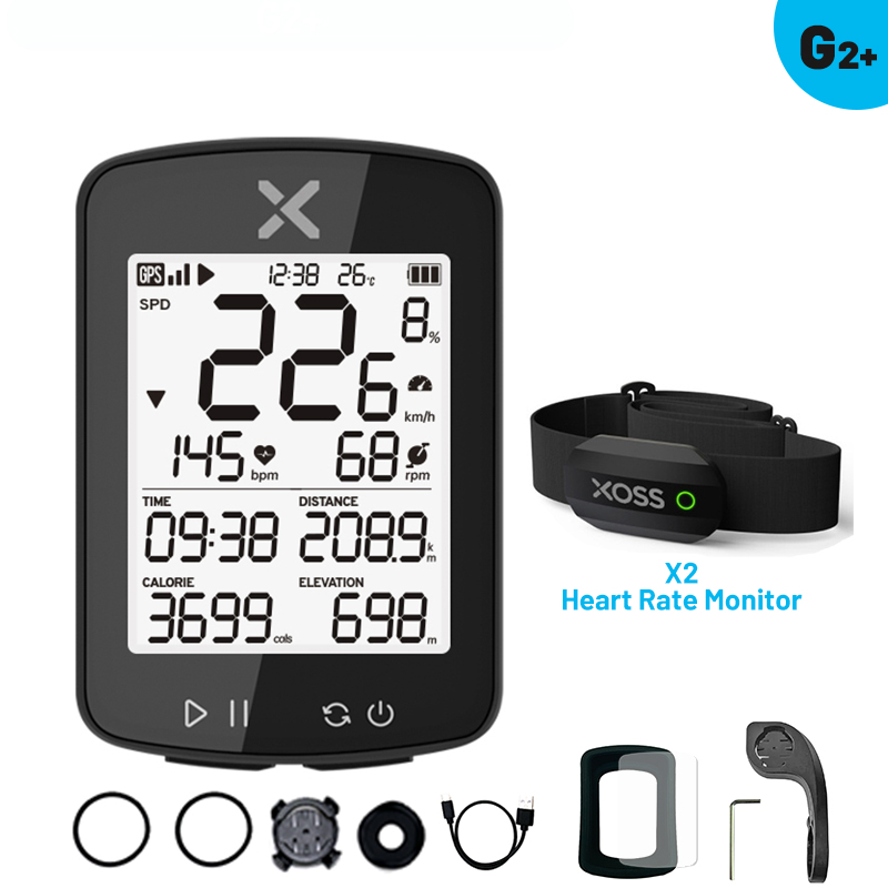 XOSS G2 GPS G2+ Cycling Computer G Plus Wireless Speedometer Bluetooth Tracker Waterproof Road Bike MTB Bicycle Odometer: green