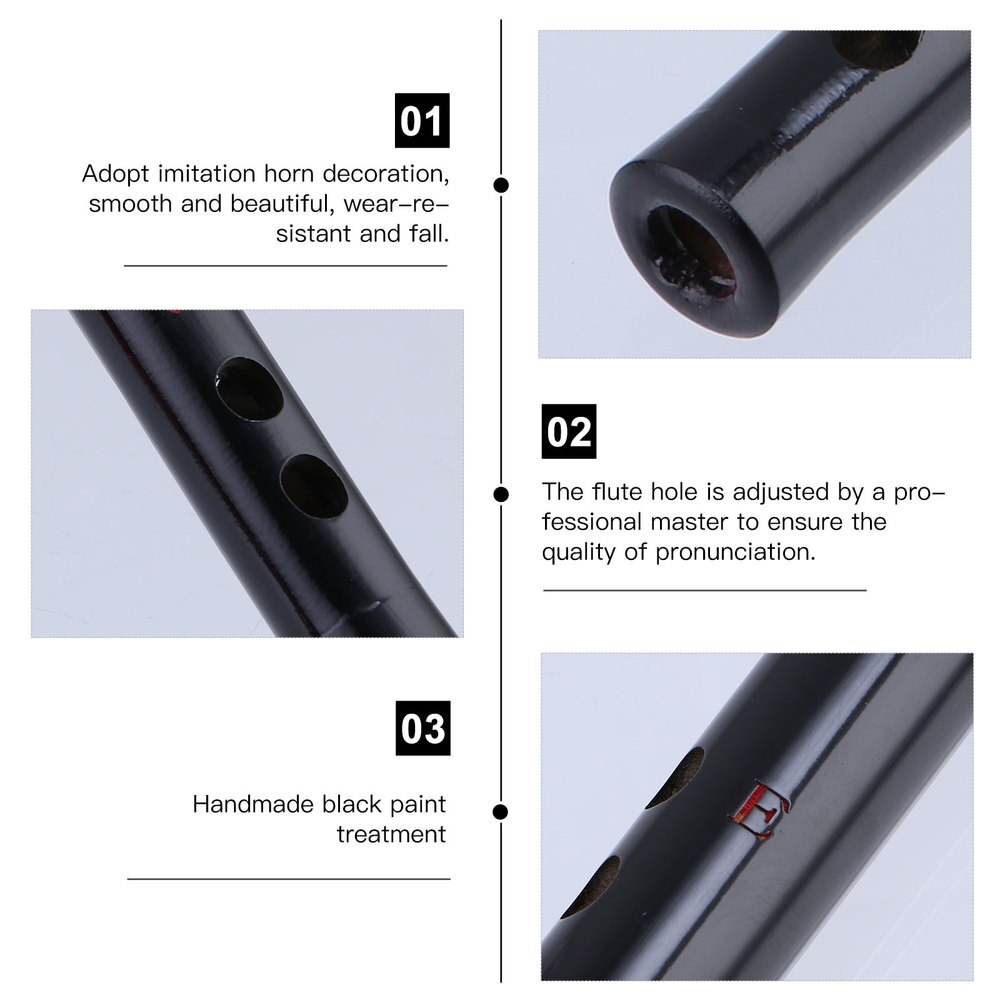 Chinese Stijl Bamboe Fluit Kids Volwassenen Zwarte Fluit Met Kwastje Voor Beginner