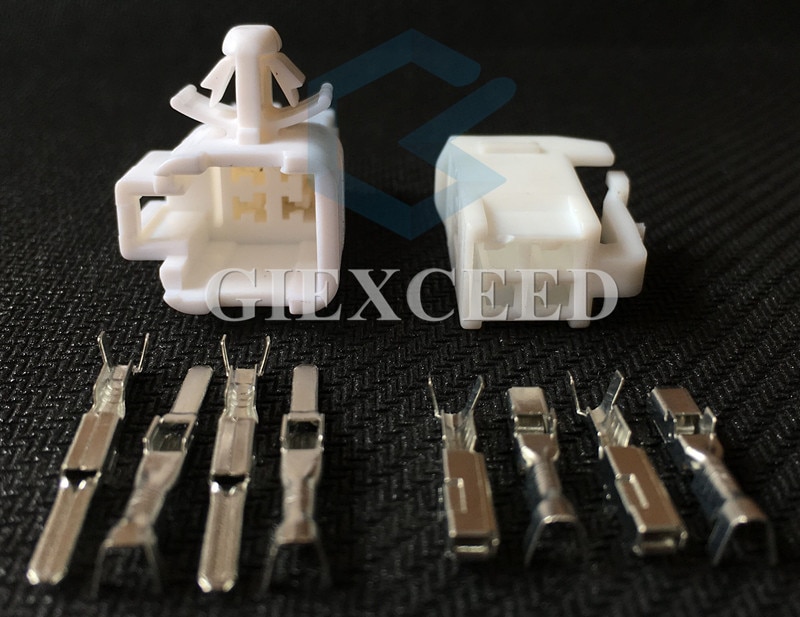 2 Sets 4 Pin 6520-0349 7282-1042 Automotive Electrical Connector Air Bag SRS Socket Air Spring Plug 90980-10795 For Toyota Lexus