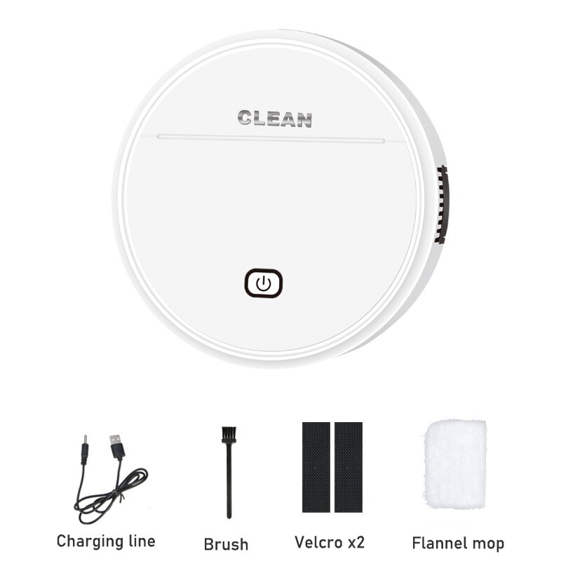 Intelligent Floor Robot Vacuum Cleaner Multifunctional Vaccum Cleaner USB Auto Cleaning Robot Suction Sweeper Dry Wet Robots: white