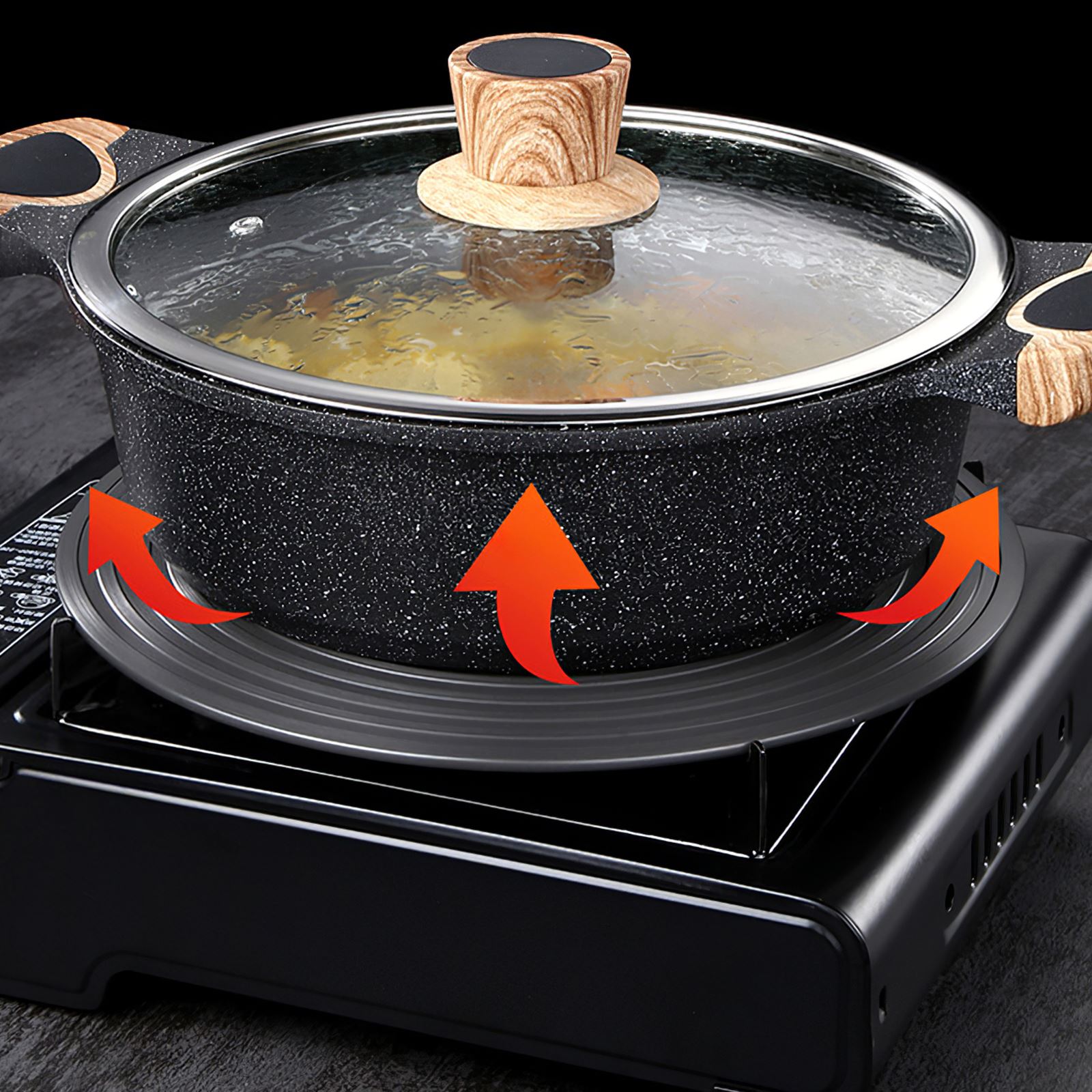 Aluminum Alloy Heat Induction Heat Spreader Heat Conduction Plate Anti-Slip Round Thawing Board Heat Diffuser for Kitchen Pot