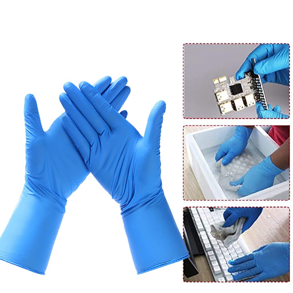 Rubber Comfortable Disposable Mechanic Nitrile Gloves Exam Gloves