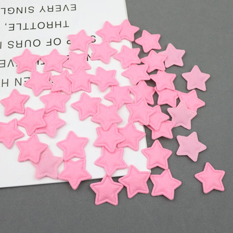 30 stuks 2.5cm stervormige vilten lapjes applicatie voor knutselen/kleding/haarspeld diy scrapbooking doos decoratie accessoires: Roze