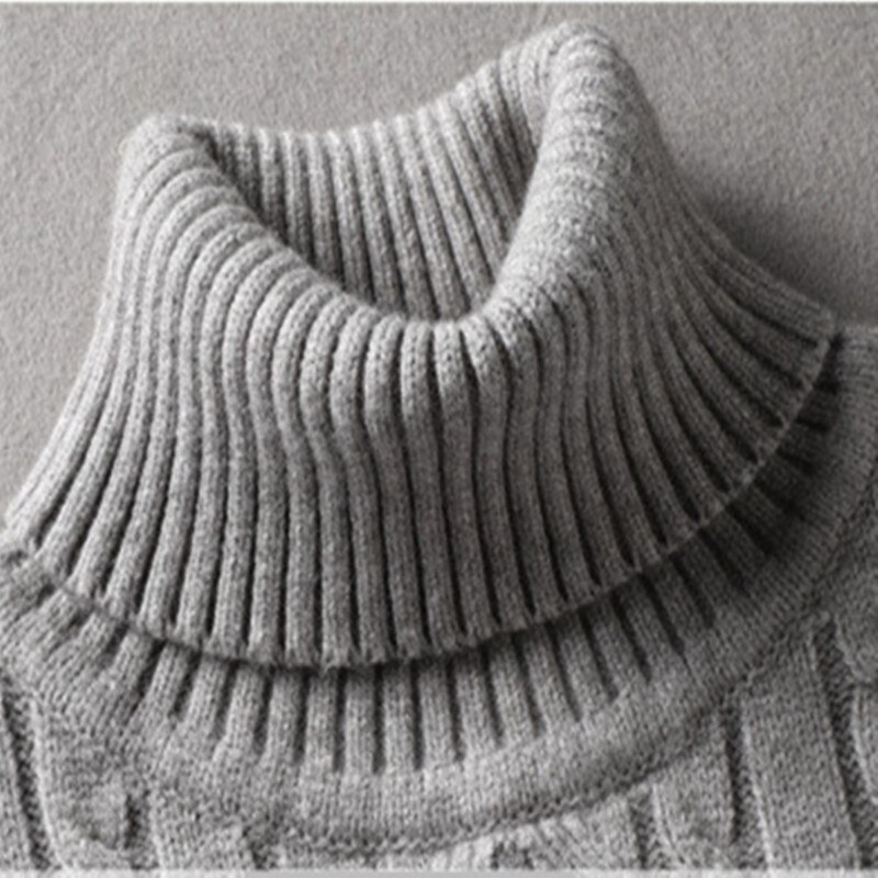 Man Winter Coltrui Warm Print Lange Mouwen Slim Fit Comfortabele Kleding Gebreide Toevallige Mannelijke Herfst Trui