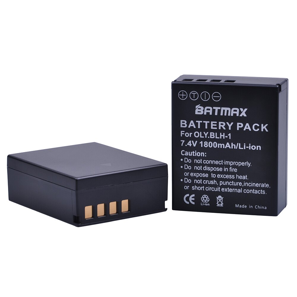 Batmax 2 pièces 1800mAh BLH-1 BLH1 caméra Batteries Accu + LCD double USB chargeur pour Olympus EM1-2 EM1 Mark 2 caméras