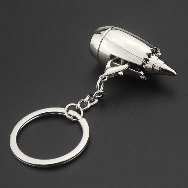 Neue Kreative Flugzeug Turbine Anhänger Schlüssel Ring Keychain Lagerung Schlüssel Tragbare Motor- Schmuck Silber Dekoration