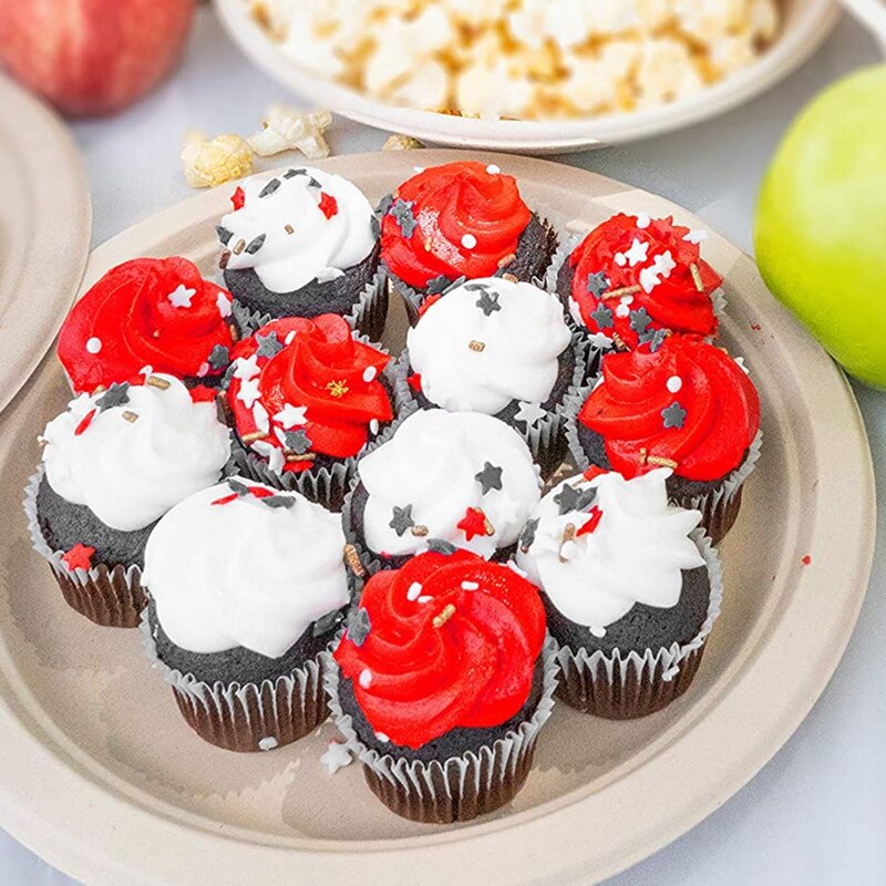 100% Compostable Disposable Paper Plates Bulk 9 Inch 50 Pack, Bamboo Plates, Eco Friendly, Biodegradable