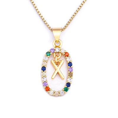 Nouvelle offre spéciale coloré 26 lettres A-Z initiale M S C K Alphabet pendentif longue chaîne collier nom bijoux femmes accessoires: green