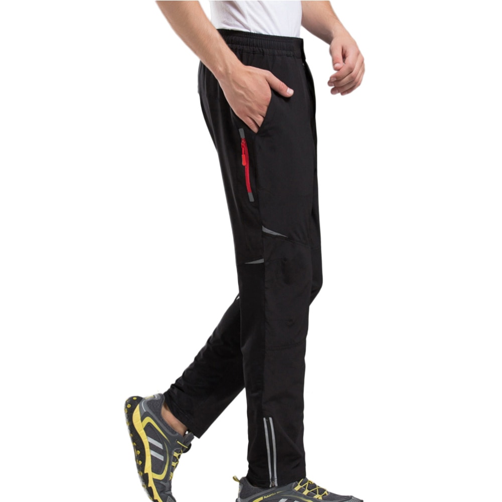 Zomer Reflecterende Elastische Sneldrogende Outdoor Sport Broek Wandelen Camping Vrouwelijke Mannelijke Fietsen Broek-Size (Zwart)