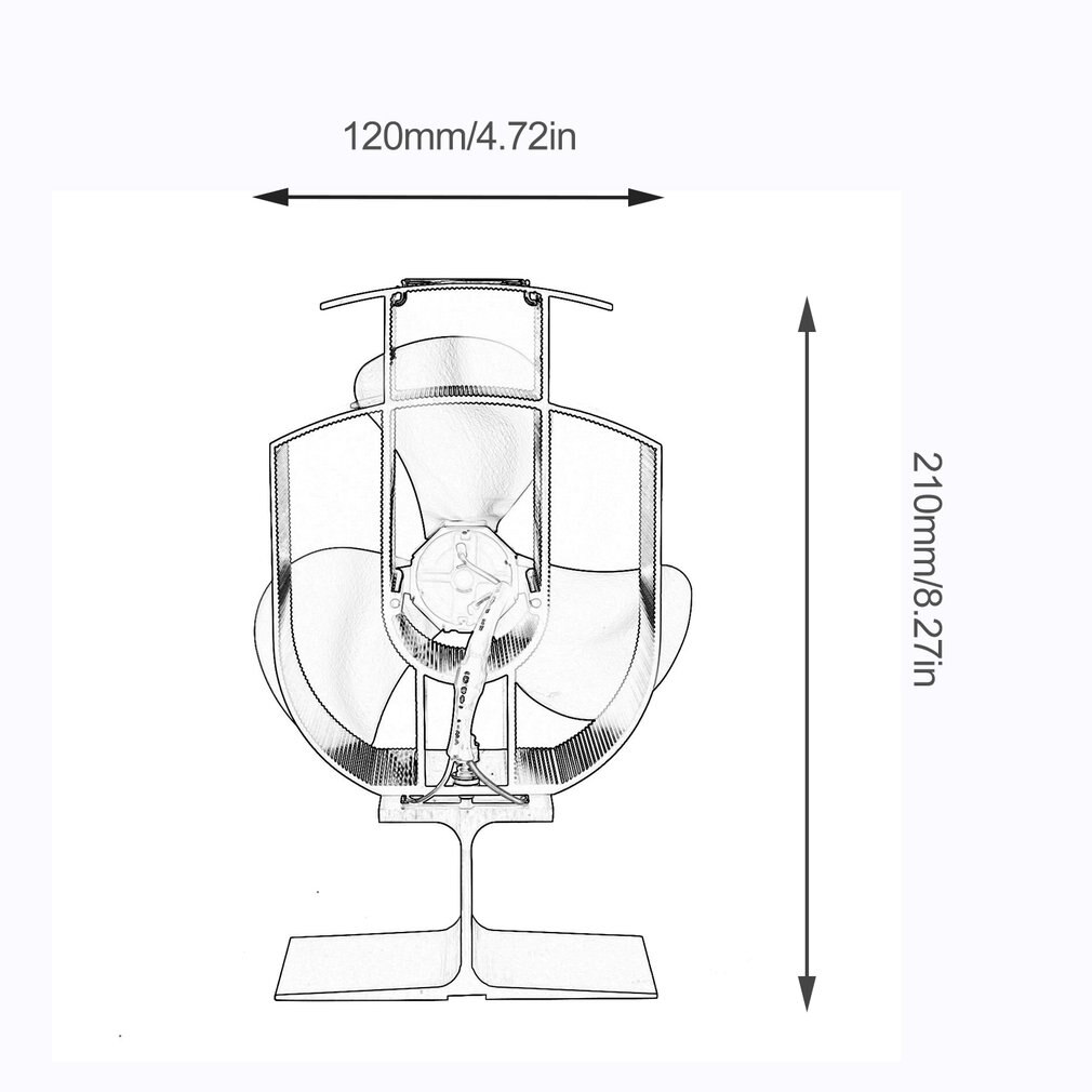 3 Blade Ventilator Haard Fan Thermische Power Professionele Ventilator Haard Fan Thermodynamische Klaverblad Zwart YL-401