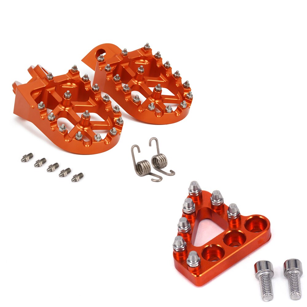 Motorcycle CNC Foot Peg Footrest Pedal For KTM SX XC EXC SXS MXC SXF EXCF SXSF XCF XCW SMR ADVENTURE 125 150 250 350 450 525 530: Set Orange