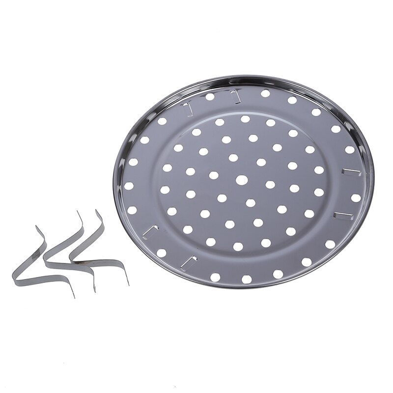 Silver Tone Stainless Steaming Rack Tray w Stand for Cooker