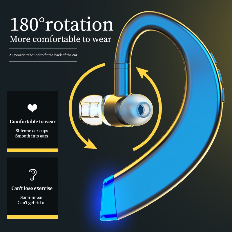 Draadloze Bluetooth Oortelefoon Eenzijdige Opknoping Ear Hoofdtelefoon Lange Standby In-Ear Oordopjes En Oor Loops Oortelefoon Voor Business