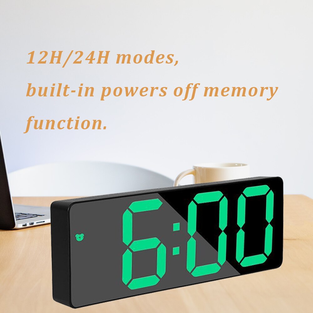 Digital Alarm Clock LED Screen Electronic Clock Large Number Display Clocks Digital Table Clocks With Voice Control Function