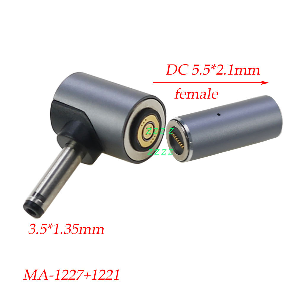 1set 8P Magnetic Fast Charging adapter 100W DC 5.5x2.1mm Female to 8Pin Round Connector to DC Plug Laptop Power Supply Charger