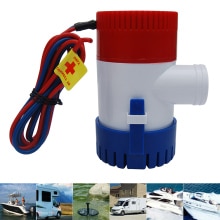 12V 1100GPH Elektrische Bilgepomp voor Boten, Automatisch 360 Graden, Roestvrijstaal, Laag Profiel, Boottoebehoren