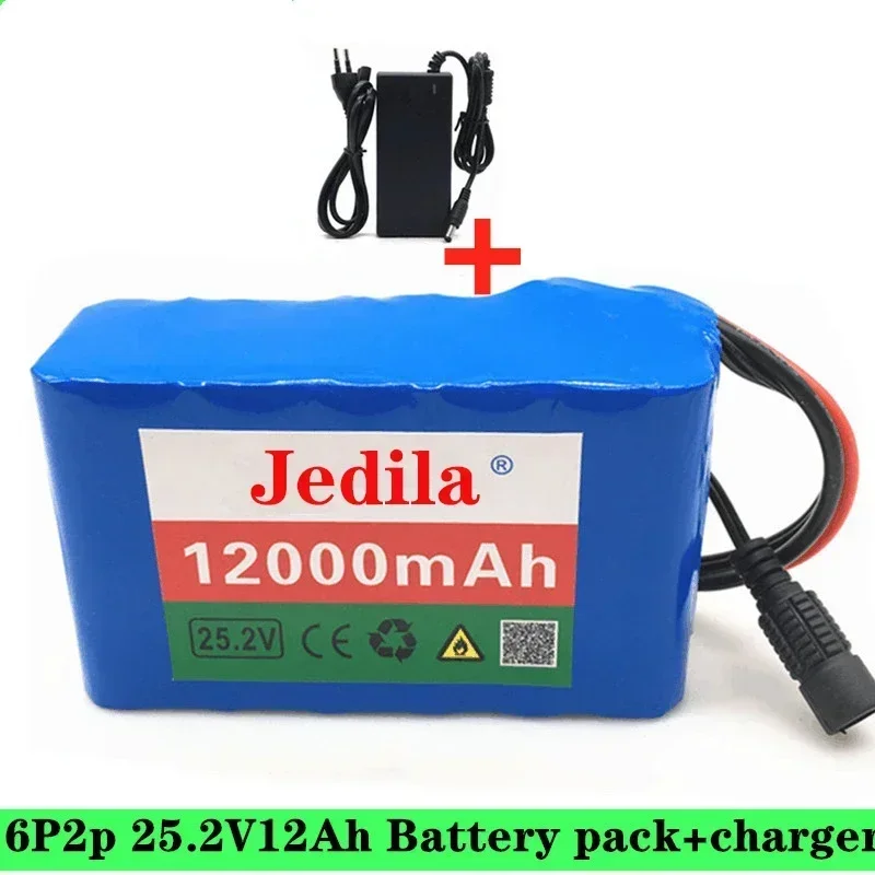 Paquete de batería de iones de litio 6s2p 24V 12.0Ah 18650 batería de iones de litio de 25,2v 12000mAh con BMS + cargador