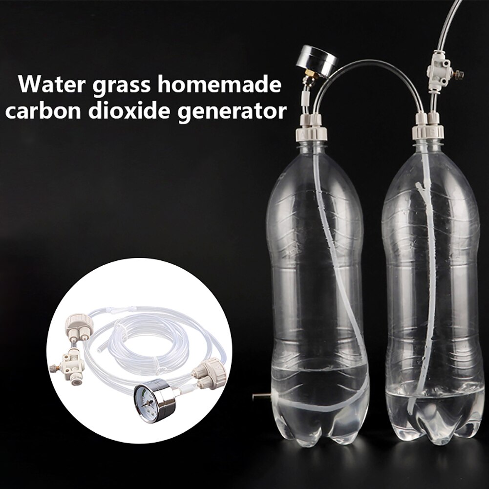 Aquatic Homemade Carbon Dioxide Generator Plant Fish Aquarium System Kit With Pressure Air Flow Adjustment Water CO2 Generator