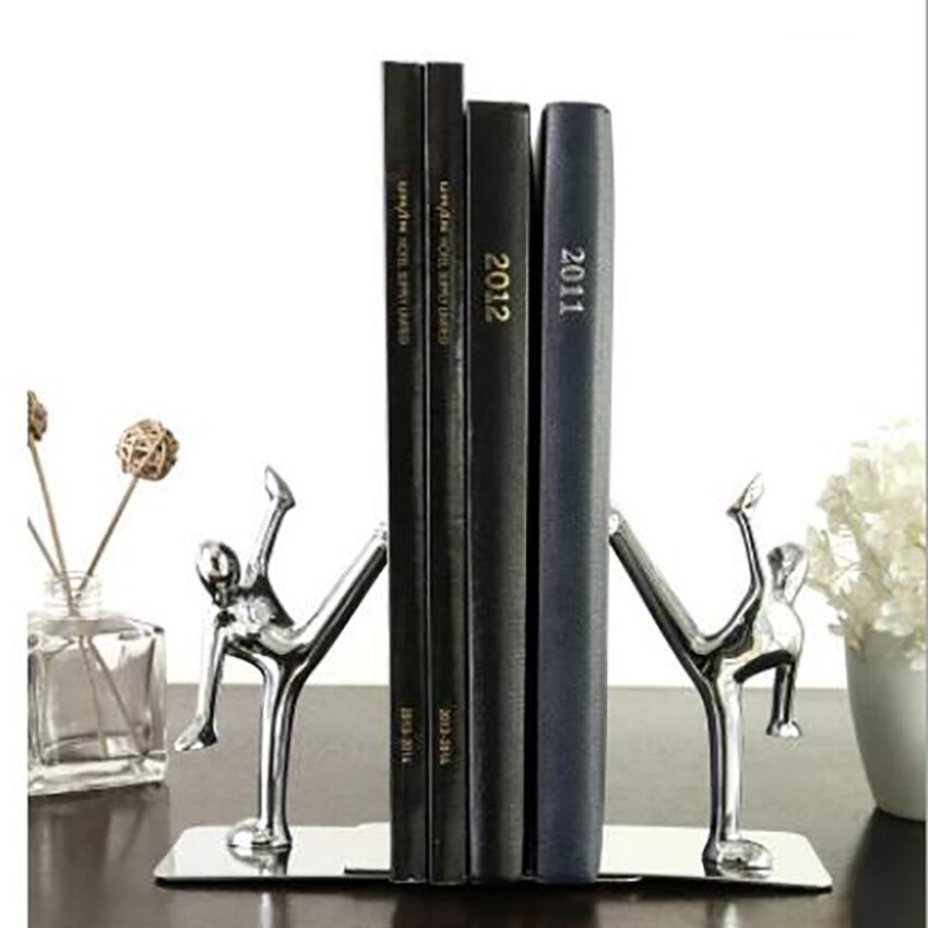 1 paar schwer Pflicht Edelstahl Kung Fu Buchstützen Rutschfeste Buchstützen Kunst Dekorative Buchstütze Buch Unterstützt für Zeitschriften, Büro