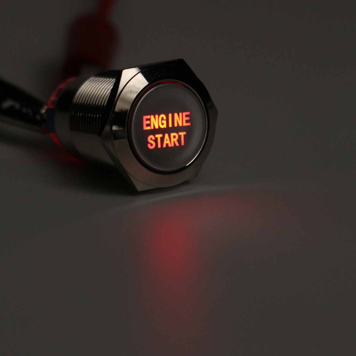 12V 19MM Car LED Push Button Switch Engine Start Momentary Starter Switches Aluminum Waterproof