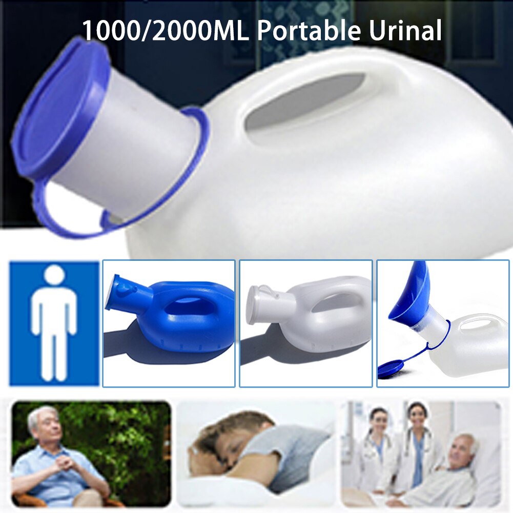 2000ml en plastique hommes en plastique chambre Pot voyage voiture toilette mâle urinoir avec couvercle Urgent Urine urinoir bouteille avec couvercle