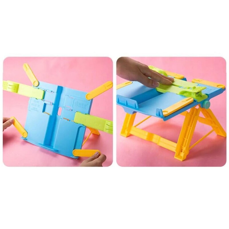 Adjustable Kid Children Reading Shelf Holder Portable Folding Book Stand Support