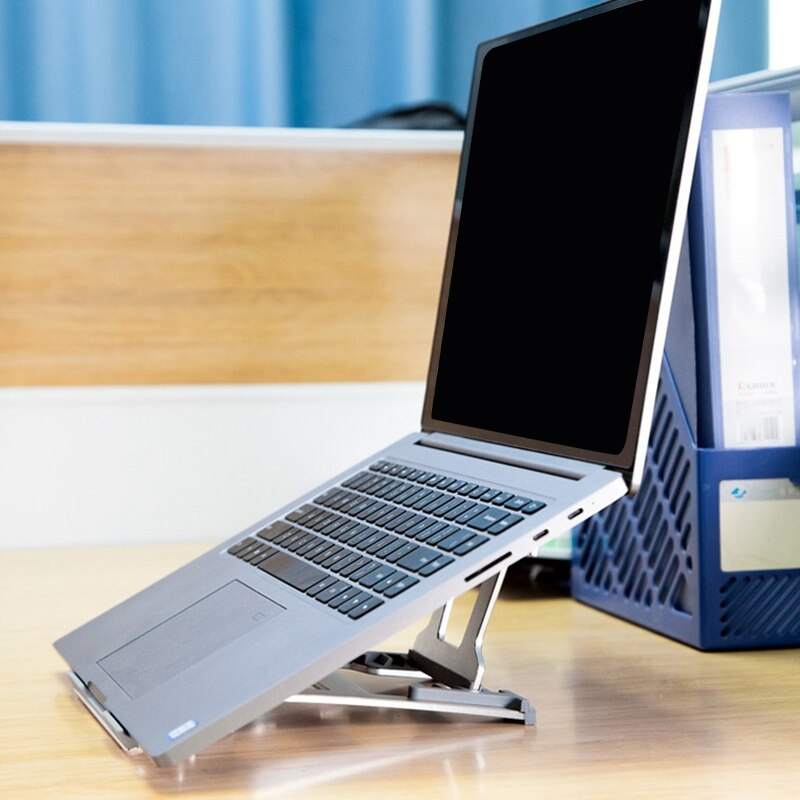 Justerbart laptop stativ tablet stativ universal til mac book ipad folde kontor notebook køling 6 niveauer af højde
