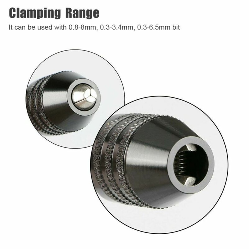 Mini-Schnellspannbohrfutter, 0,3–8 mm, selbstspannend, elektrische Bohrer, Spannzangenbefestigung, Werkzeuge, 1/4 Zoll Sechskantschaft, Schnellwechselkonverter