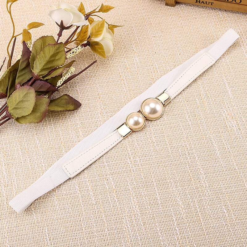 Women Ladies Elastic Bow Wide/Thin Stretch Wrap Buckle Waistband Waist Belt Band Ladies Leaf Belt: 7