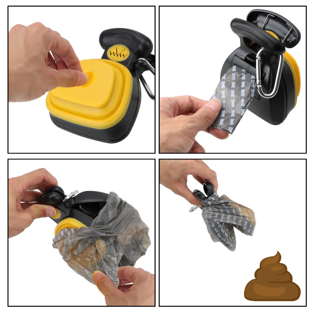 Draagbare Hondenpoepgrijper, Stevige Hondenschep Hondenpoepschep Met 2 Wielen Vuilniszakken Poepgrijper Hondenpoepgrijper Hondenpoepschep Voor Katten Honden En Katten Outdoor Lawn (Geel