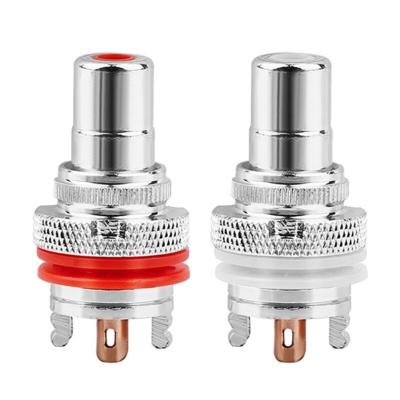 Rca-kontakt honhögtalarterminaler guld/rodiumpläterad koppar rca-uttag chassi cmc-kontakter audiojack hifi-adapterkontakt: Rodium 1 par