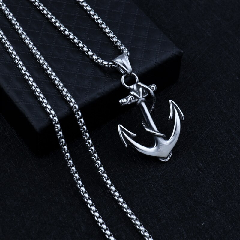 Marina ancla de barco cadena de eslabones de collares Vintage Retro colgante para los hombres las mujeres