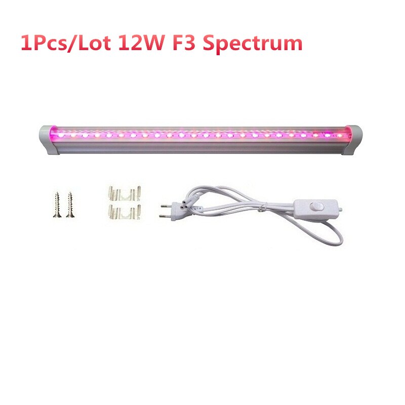 Groleds Led Voor Planten 12W 24W Led Grow Light Volledige Spectrum Phyto Lamp Plantaardige Licht Volledige Spectrum Led 110V 220V Groeien Lamp Hydro: 1Pcs 12W F3 Spectrum / US  Plug