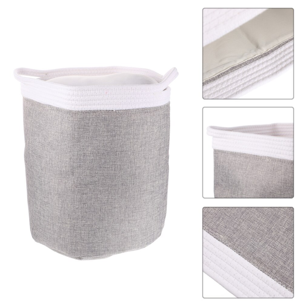 Laundry Storage Basket Practical Sundries Organizer Dirty Clothes Container: Grey