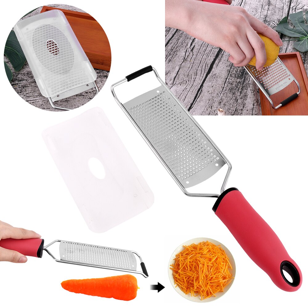 Stainless Steel Cheese Grater Butter Slicer Grater Lemon Carrot Vegetable Cutter Grater Kitchen Tools Plastic Non-slip Handle