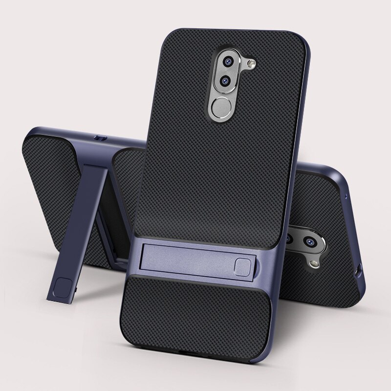 Back Cover voor Huawei Honor 6X Siliconen Case TPU PC 360 3D Stand Telefoon Gevallen Funda Honor6X GR5 Mate 9 Lite Mate9 Mate9Lite: Royce Navy