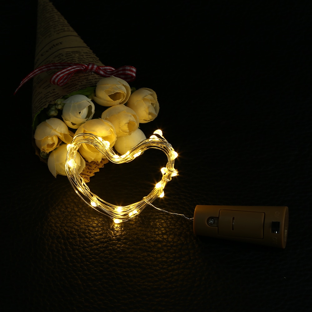Guirlande lumineuse LED en fil de cuivre blanc 1M 2M, guirlande décorative pour bouteille artisanale en verre, décoration de noël à la maison