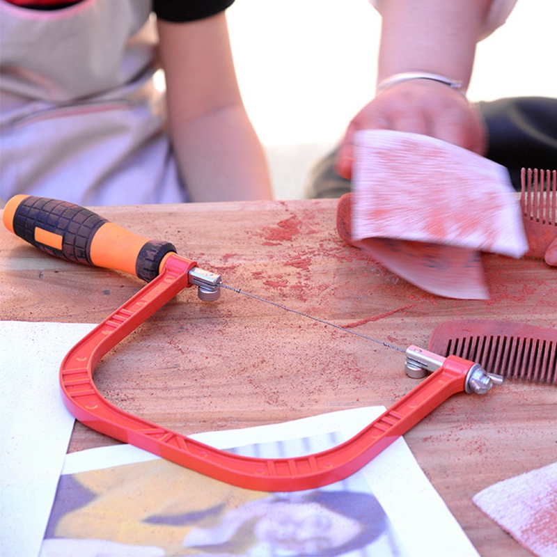 5Inch Fret Saw Woodworking Hand Coping Saw with Extra 10Pcs 130mm Blades DIY Shape Cutting Tool