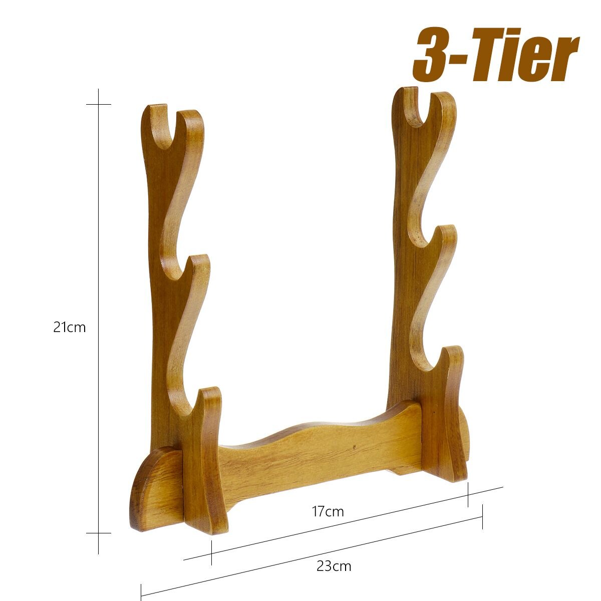 Stents1/2/3/4 Tiers Samurai Solid Wood Katana Holder Japanese Ofverwatch Cosplay Sword UniversalStand Bracket Display: 3 Tier