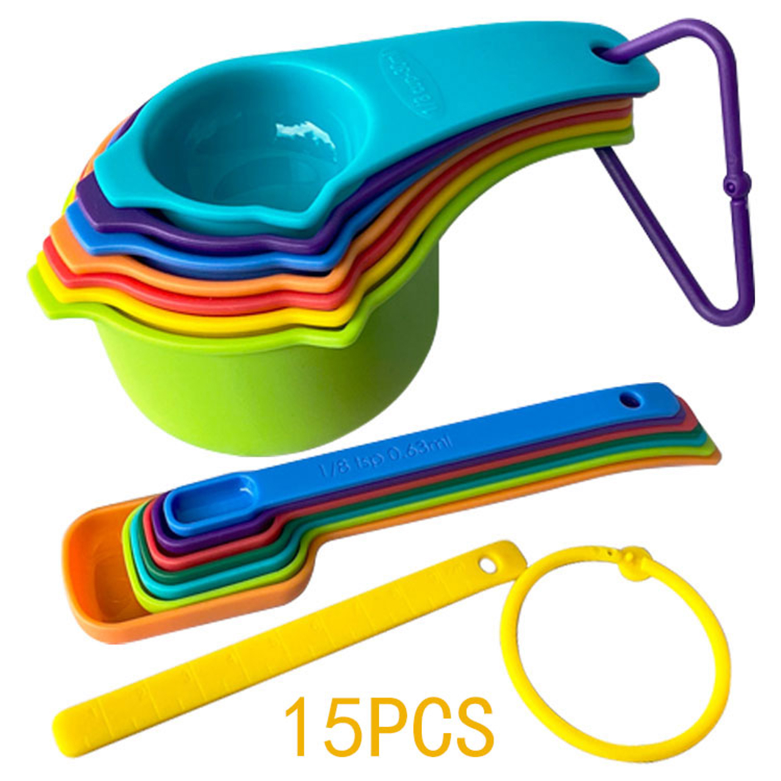 Plastic Measuring Cups and Spoons Set Measure Spoon with Handle BPA Free Cooking Measuring Tools Baking Utensils Kitchen Supplie