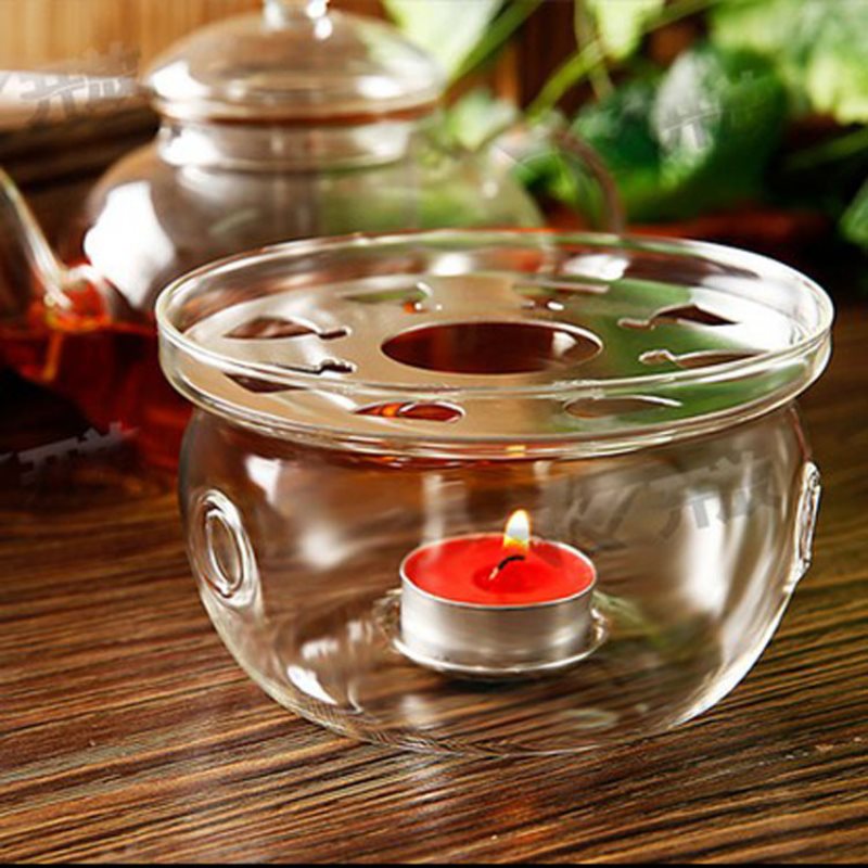 Heating Base Coffee Water Tea Candle Clear Glass Heat-Resisting Teapot Warmer