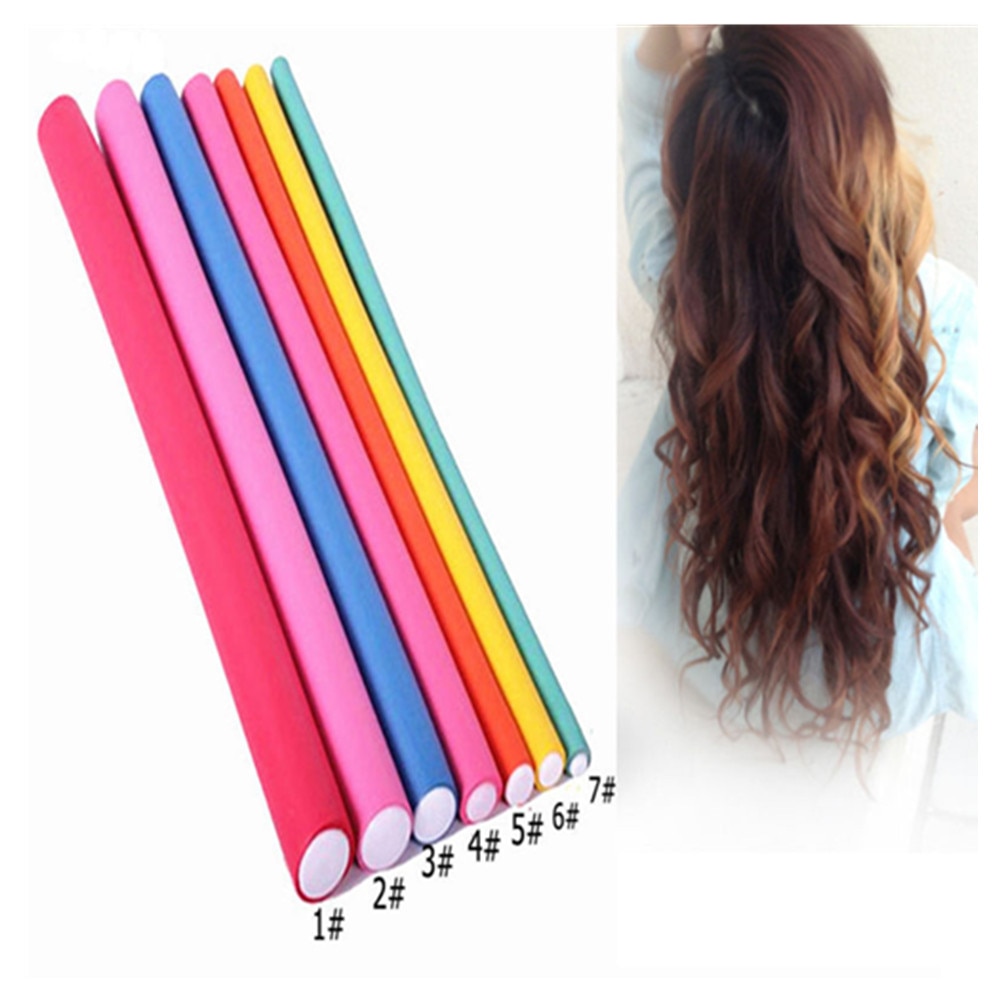 Pinkiou 42 Pieces Foam Hair Roller Hair Twist-flex Rods Flexible Curl Sponge Flexi Set Curler Roller 7 Sizes Random Color