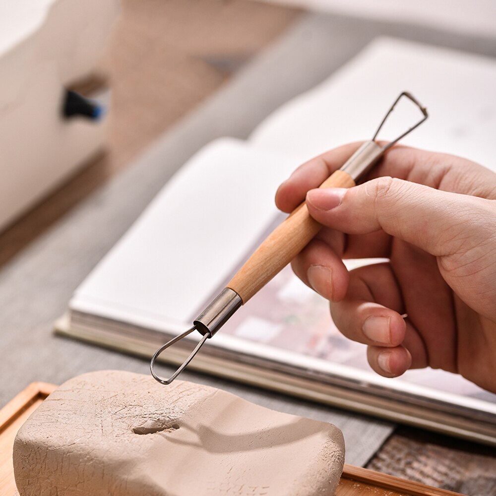 Pottery tools 6sets of double-headed flat wire knife pottery commonly used trimming knife ultra-light clay model sculpture knife